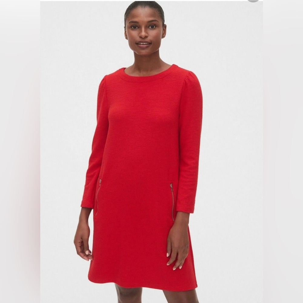 Gap puff sleeve red dress